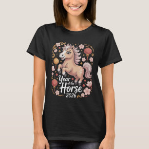 Jahr des Pferdes 2026 Chinesisches Neujahrs-Shirt T-Shirt