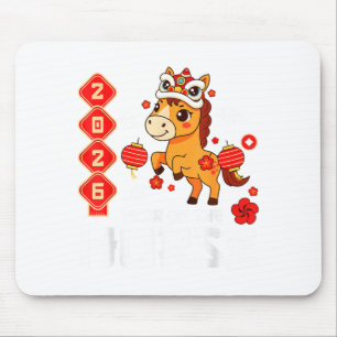 Jahr des Pferdes 2026 Cute Kawaii Chinesisches Neu Mousepad