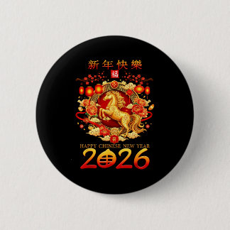Jahr des Pferdes 2026 Dekoration chinesisches Neuj Button