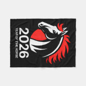 Jahr des Pferdes 2026 Feuerpferd Chinesischer Zodi Fleecedecke (Vorderseite (Horizontal))