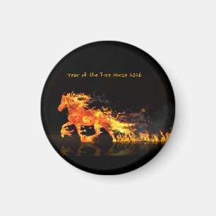 Jahr des Pferdes 2026 (Feuerpferd}  Magnet