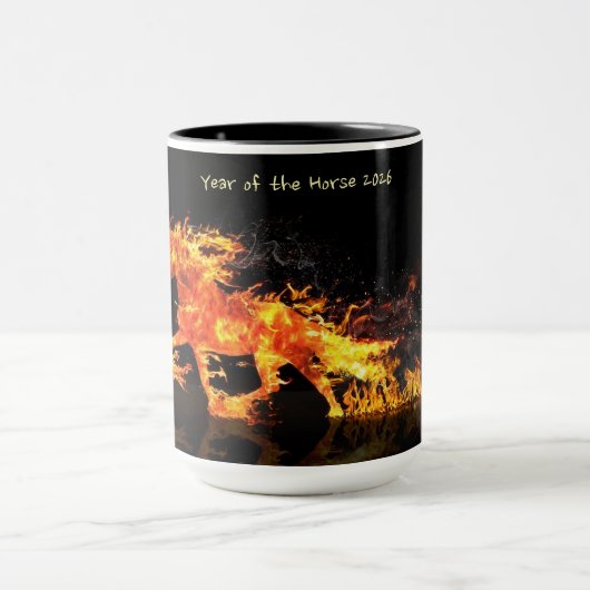 Jahr des Pferdes 2026 (Feuerpferd) Tasse (Zentrum)