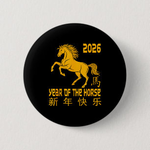 Jahr des Pferdes 2026 Frohes chinesisches Neujahr  Button