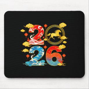 Jahr des Pferdes 2026 Frohes chinesisches Neujahr Mousepad