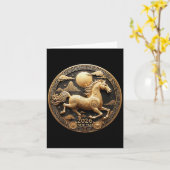 Jahr des Pferdes 2026 Glück für China Neues Jahr 2 Karte (Gelbe Blume)