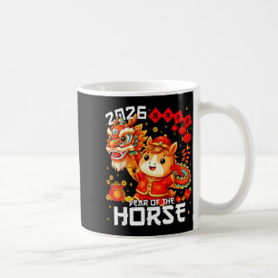 Jahr des Pferdes 2026 Löwentanz Chinesisches Neuja Kaffeetasse