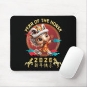 Jahr des Pferdes 2026 Niedliches chinesisches Mond Mousepad (Mit Mouse)