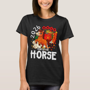 Jahr des Pferdes 2026 Süßes chinesisches Neujahr T-Shirt