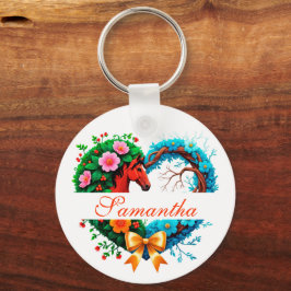 Jahr des Pferdes 2026 und Dein Name Schlüsselanhänger