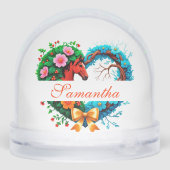 Jahr des Pferdes 2026 und Ihr Name Schneekugeln (Rückseite)