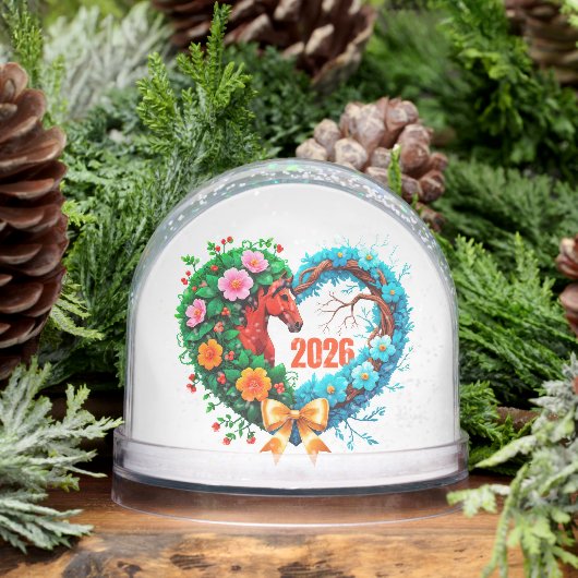 Jahr des Pferdes 2026 und Ihr Name Schneekugeln (Winter)