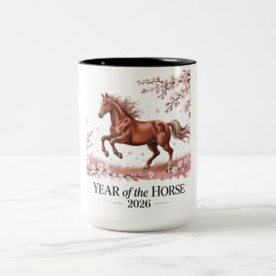 Jahr des Pferdes 2026 Zweifarbige Tasse