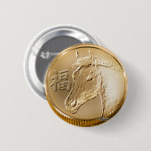 Jahr des Pferdes Button (Vorne & Hinten)
