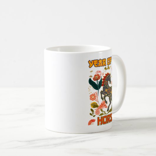 Jahr des Pferdes Chinesisch Neujahr 2026 Premium Kaffeetasse (VorderseiteRechts)