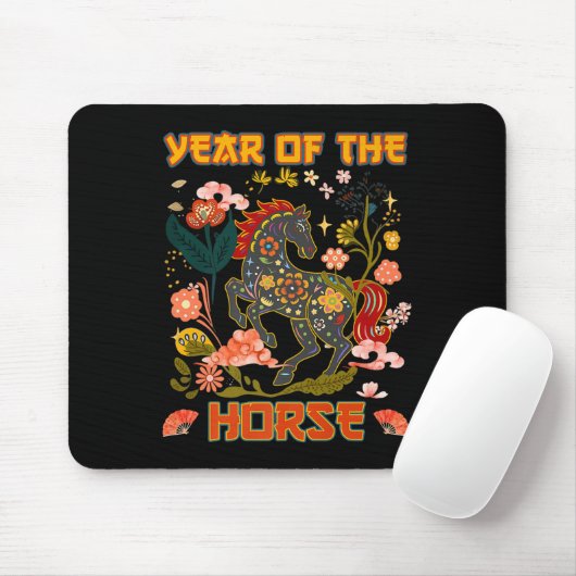Jahr des Pferdes Chinesisch Neujahr 2026 Premium Mousepad (Mit Mouse)