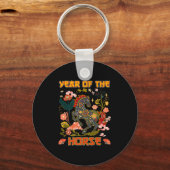 Jahr des Pferdes Chinesisch Neujahr 2026 Premium Schlüsselanhänger (Vorderseite)