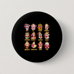 Jahr des Pferdes Chinesische Tierkreiszeichen Luna Button