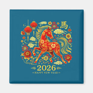 Jahr des Pferdes Chinesische Zodiak-Feier Magnet