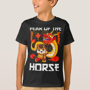 Jahr des Pferdes Chinesischer Drachen-Tanz Lunar N T-Shirt