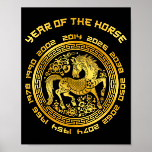 Jahr des Pferdes Chinesischer Zodiak Chinesisches Poster