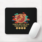 Jahr des Pferdes - Chinesisches Neujahr 2026 Pferd Mousepad (Mit Mouse)