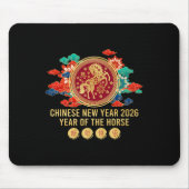 Jahr des Pferdes - Chinesisches Neujahr 2026 Pferd Mousepad (Vorne)