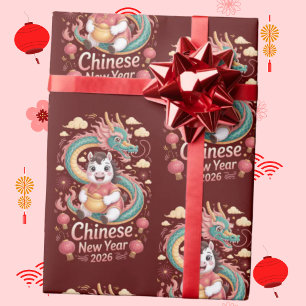 Jahr-des-Pferdes-Chinesisches-Neujahrs-Geschenkpap Geschenkpapier
