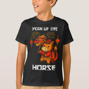 Jahr des Pferdes Chinesisches Neujahrsfest Drache T-Shirt