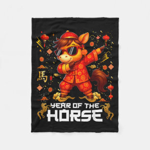 Jahr des Pferdes Dabbing Pferd Lunar Chinesisches Fleecedecke