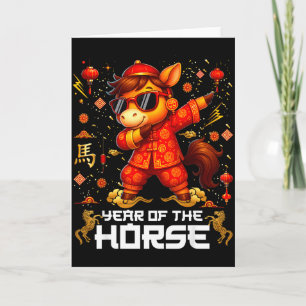Jahr des Pferdes Dabbing Pferd Lunar Chinesisches Karte