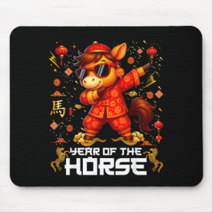 Jahr des Pferdes Dabbing Pferd Lunar Chinesisches Mousepad