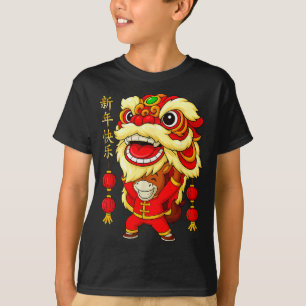Jahr des Pferdes Löwentanz Chinesisches Neujahr T-Shirt