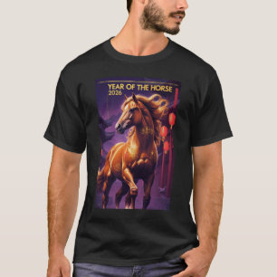 Jahr des Pferdes Lunar Neujahr 2026 Herren T-Shirt
