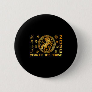Jahr des Pferdes Lunar Neujahr Frohes Chinesisches Button