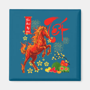 Jahr des Pferdes Lunar Vietnamesisches Neujahr Feu Magnet