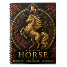 Jahr des Pferdes Luxus-Chinesisches-Zodiak-Notizbu