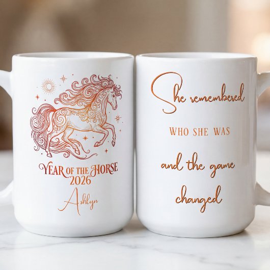 Jahr des Pferdes Motivational Kaffeetasse