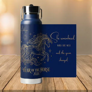 Jahr des Pferdes Motivierend Personalisierter Name Trinkflasche