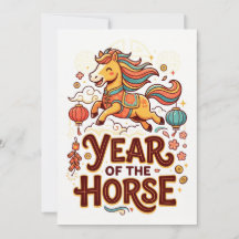 Jahr des Pferdes - Neujahrsgrußkarte zum Mondneuja