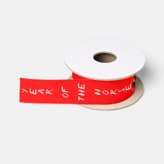 Jahr des Pferdes Satinband