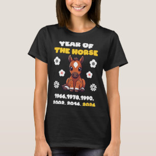 Jahr des Pferdes Süßes Zodiak-Tier 2026 Design T-Shirt
