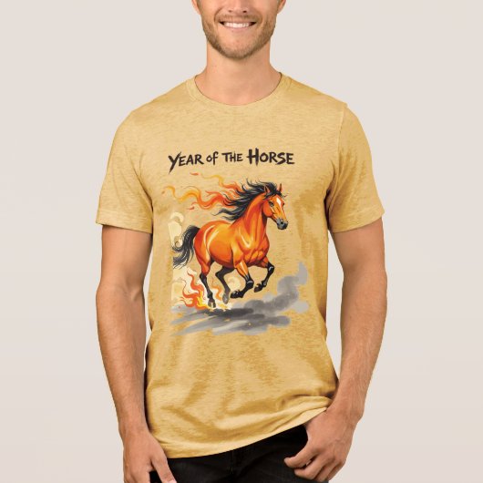Jahr des Pferdes Tri-Blend Shirt (Vorderseite)
