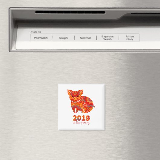 Jahr des PIG 2019 Magnet (In Situ (Geschirrspüler))