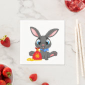 Jahr des Rabbit-Cartoon Roter Sack Napkins Serviette (Beispiel)