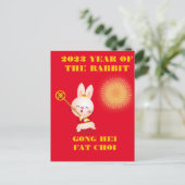 JAHR DES RABBIT GLÜCKLICH NEUES JAHR KANTONISCH POSTKARTE (Stehend Vorderseite)