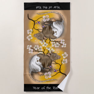 Jahr des Ratten-Chinese-Tierkreises Strandtuch