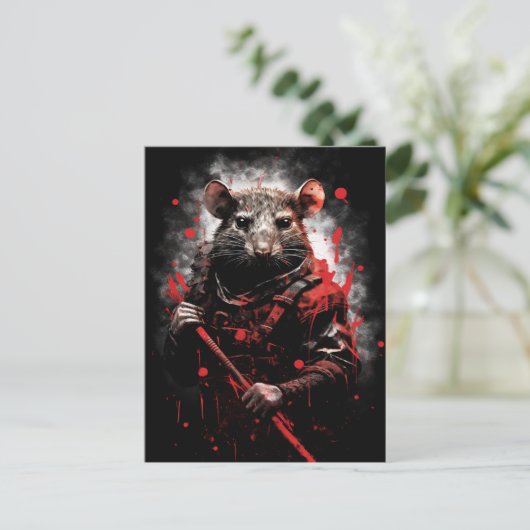 Jahr des Ratten Samurai Postkarte (Stehend Vorderseite)