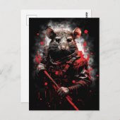 Jahr des Ratten Samurai Postkarte (Vorne/Hinten)