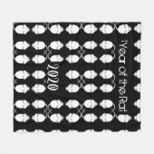 Jahr des Rattenmausmusters 2020 mit Text Fleecedecke (Vorderseite (Horizontal))