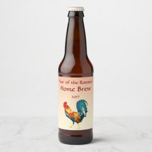 Jahr des Roster-Bird-Labels Bierflaschenetikett